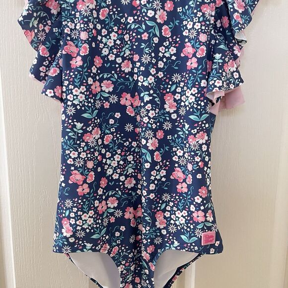 Rufflebutts Butterfly Sleeve One Piece Swimsuit Moonlit Meadow Girls Size 10 - Picture 3 of 14
